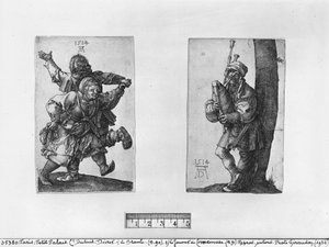 Paysans dansants et joueur de cornemuse, 1514 - Albrecht Dürer